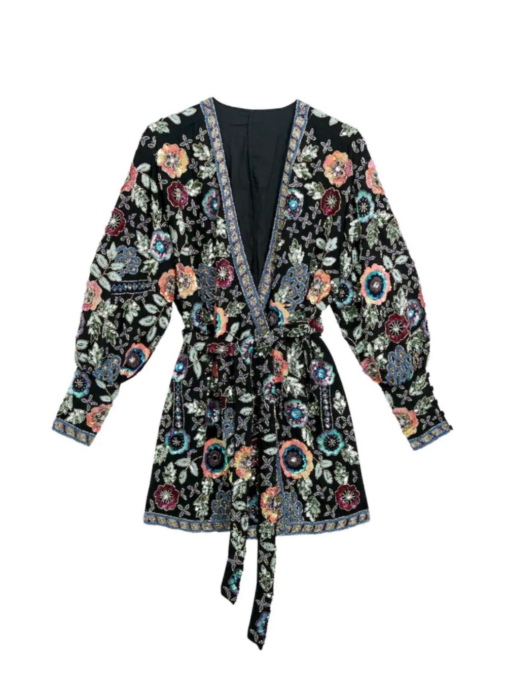BNWT ASOS black embroidered floral mini dress - Picture 4 of 16